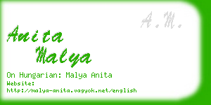 anita malya business card